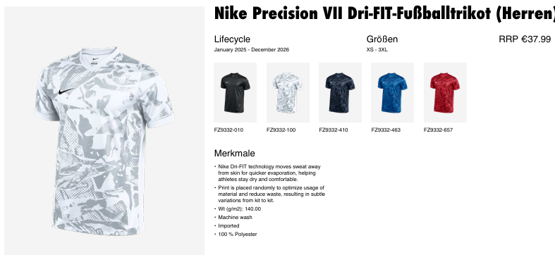 Nike Precision VII Dri-FIT-Fußballtrikot (Herren)