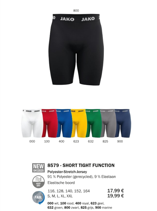 Jako Short Tight Function Junior