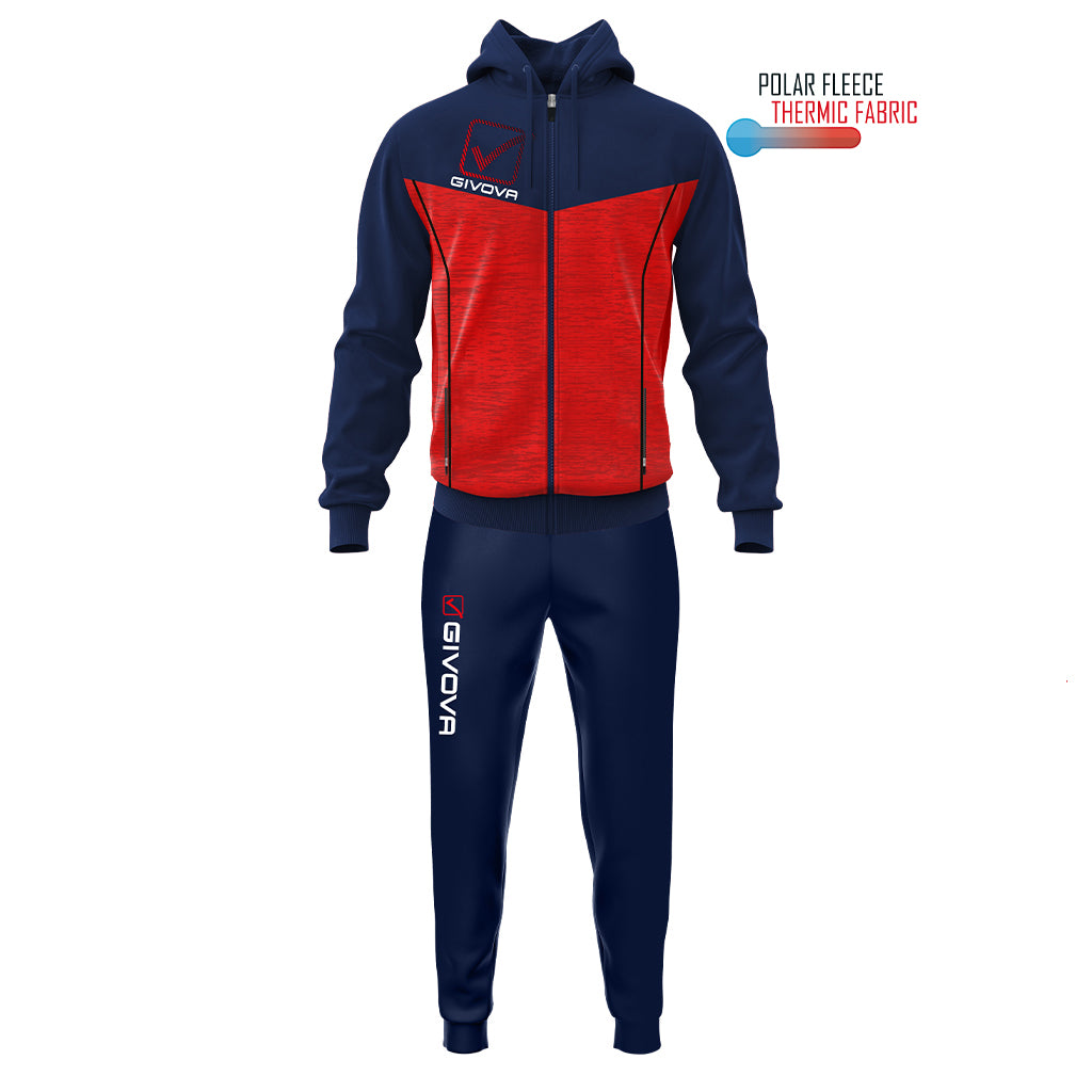 Givova TUTA VISA MELANGE CON CAPPUCCIO POLARFLEECE